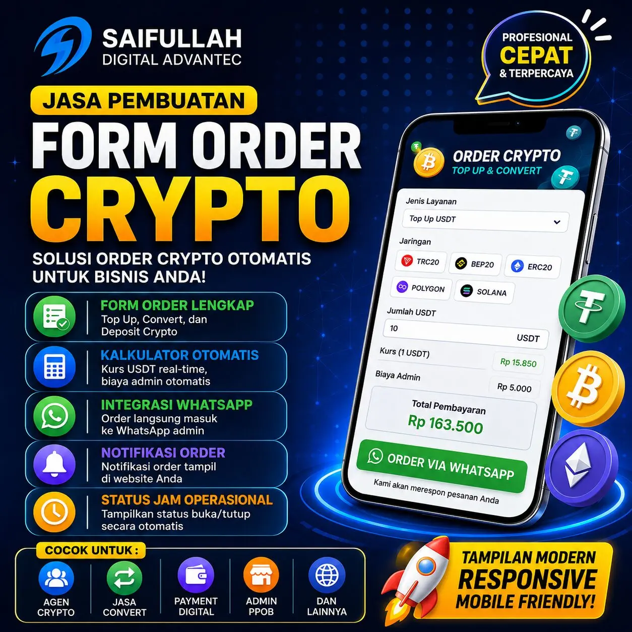 Jasa Form Order Crypto Profesional untuk Website