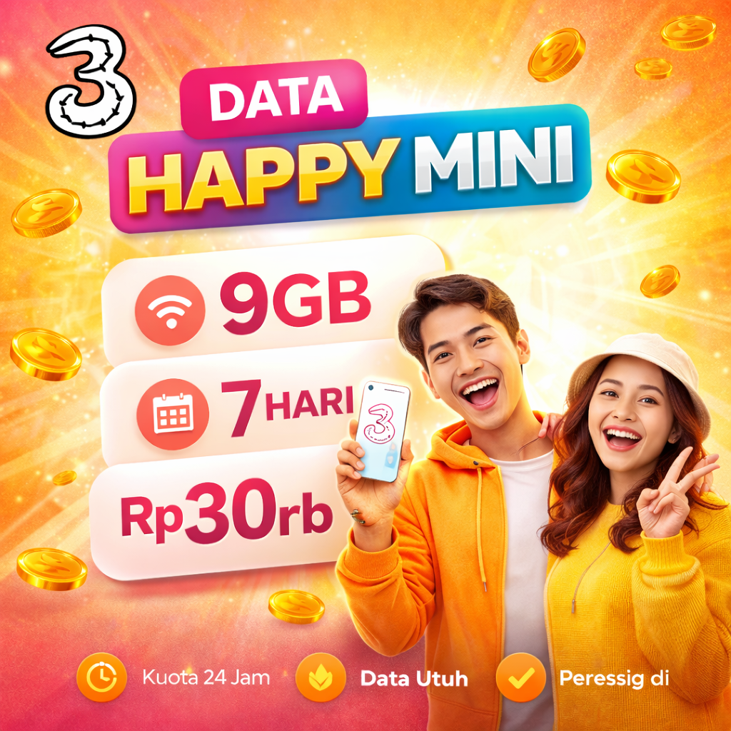 Three Data Happy Mini (Paket Internet)