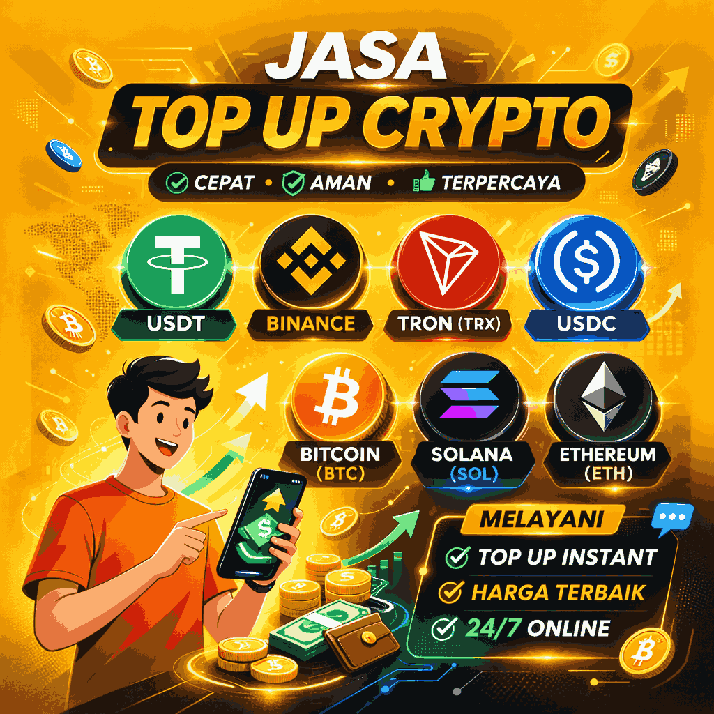 Jasa TopUp Saldo Crypto Rate Rp 19.000