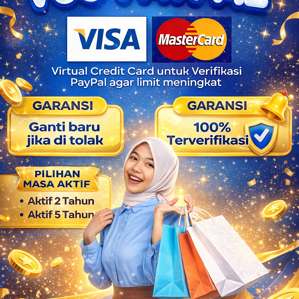 VCC Untuk Verifikasi PayPal Bergaransi
