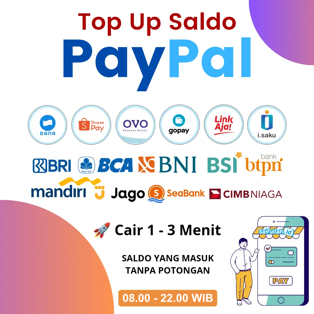 Beli Saldo PayPal USD Dollar Rate Rp 16.000