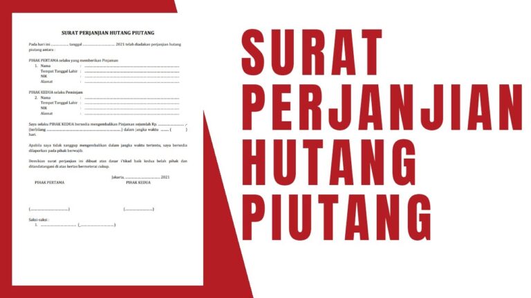 Form Surat Perjanjian Hutang Piutang