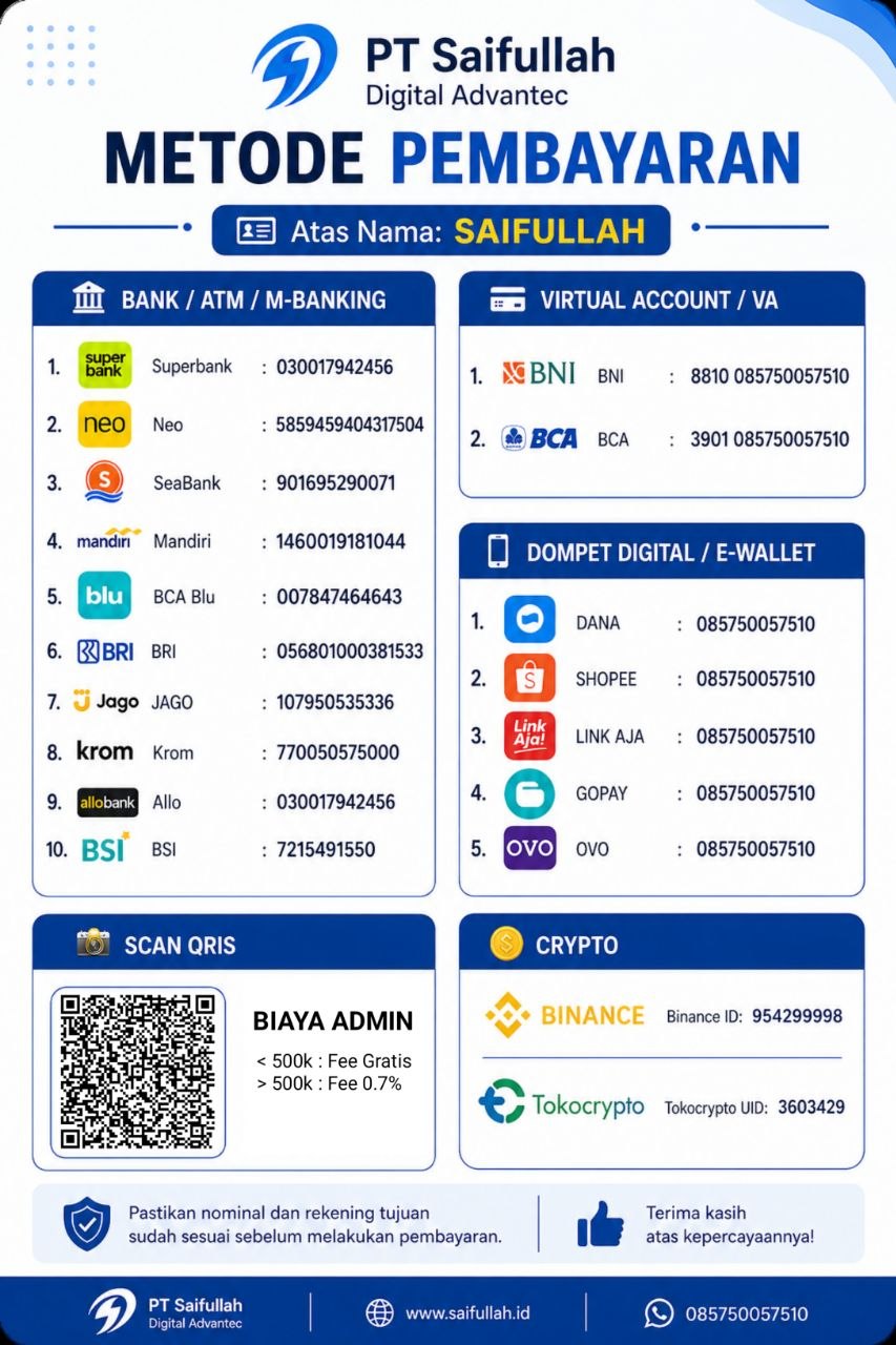 Metode Pembayaran Saifullah.id
