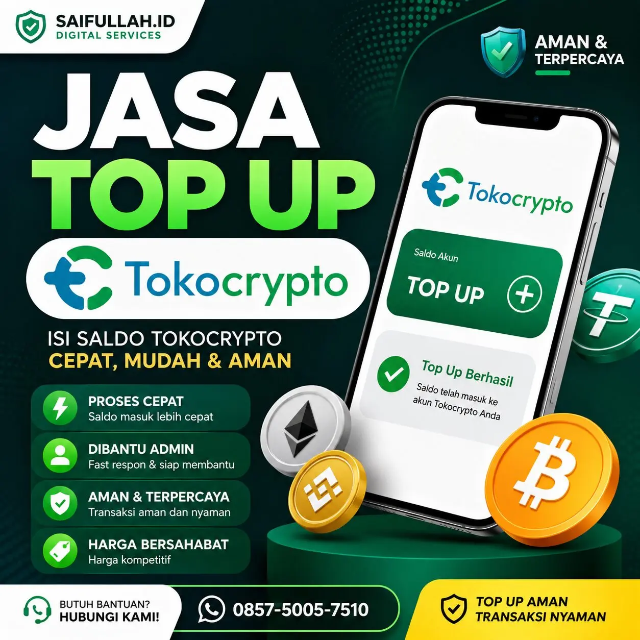 Jasa Top Up Tokocrypto Cepat dan Mudah