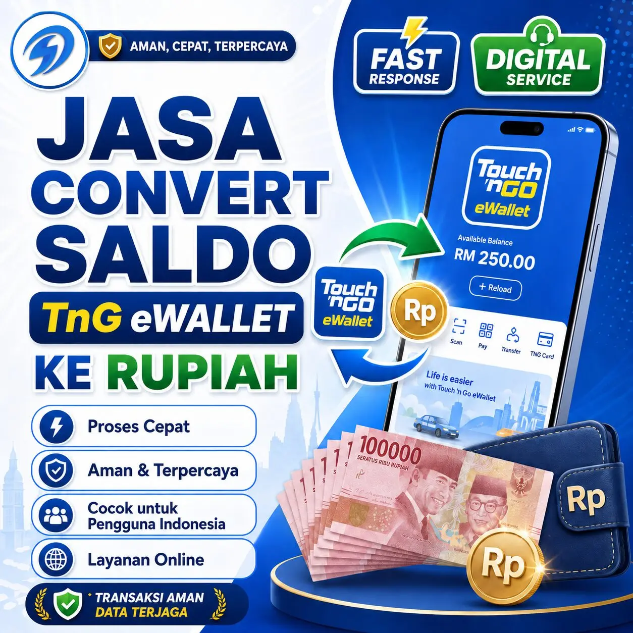 Jasa CONVERT Saldo TnG eWallet ke Rupiah
