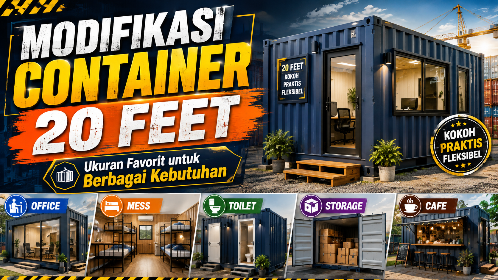 Modifikasi Container 20 Feet: Ukuran Favorit untuk Berbagai Kebutuhan