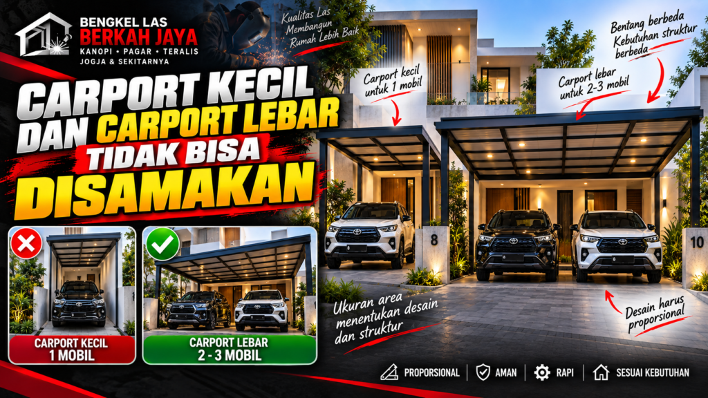 Carport Kecil dan Carport Lebar Tidak Bisa Disamakan
