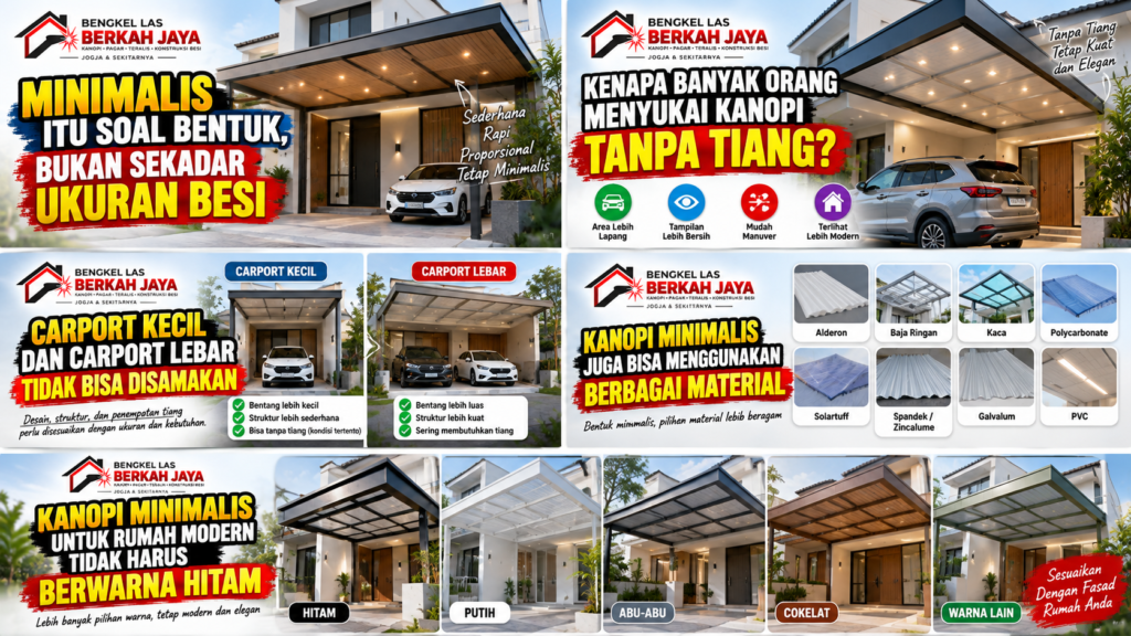 Kanopi Minimalis untuk Rumah Modern Tidak Harus Berwarna Hitam