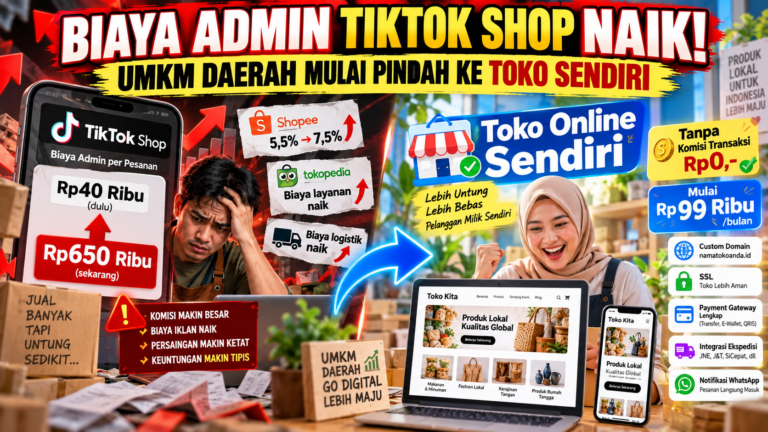 Biaya Admin TikTok Shop Naik Jadi Rp650 Ribu, Ini Alasan UMKM Daerah Mulai Pindah ke Toko Online Sendiri